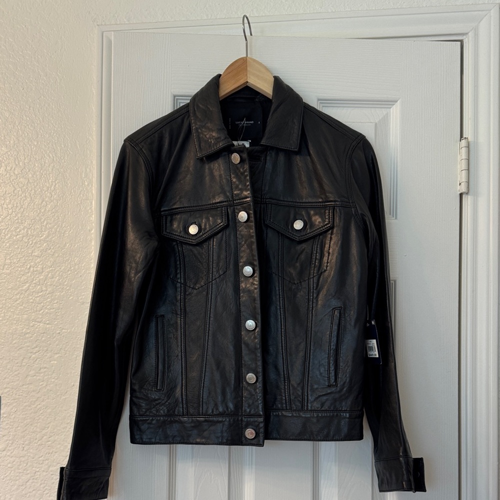 Lucky Brand Black Leather Jacket NWT